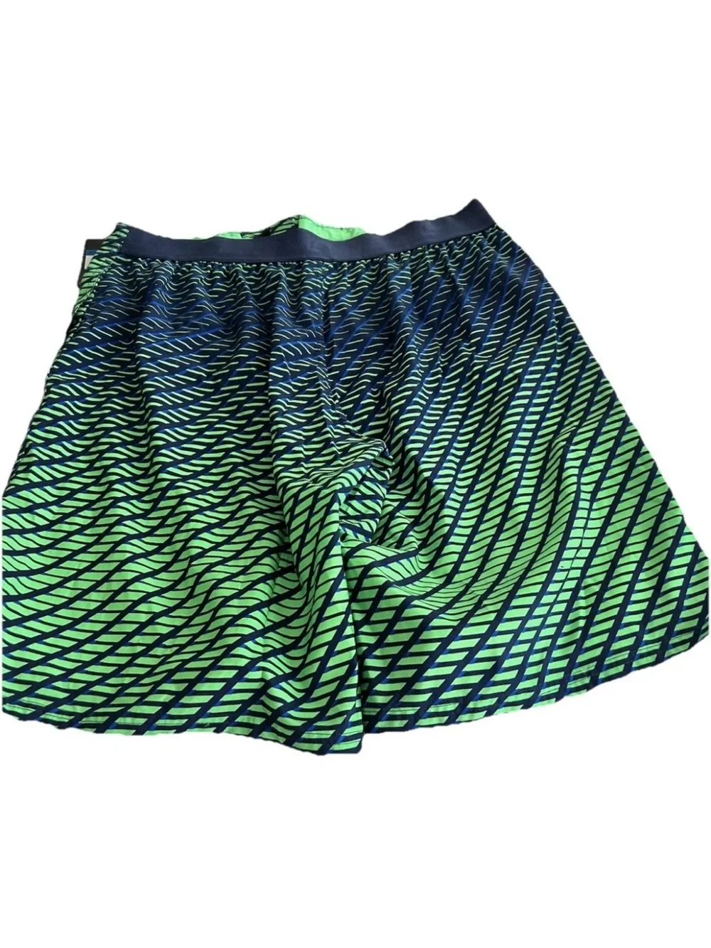 Nike Men's Green/Blue Geometric Board Shorts Swim Trunks Drawstring XL Size